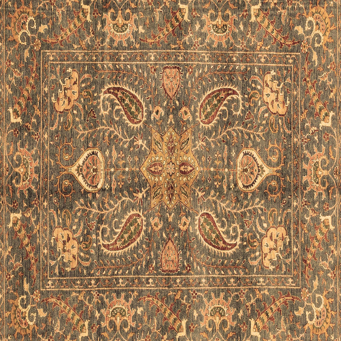 Square Machine Washable Oriental Brown Traditional Rug, wshabs3746brn