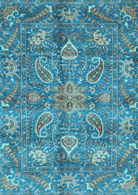 Oriental Light Blue Traditional Rug, abs3746lblu