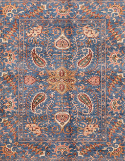 Machine Washable Abstract Rosy-Finch Purple Rug, wshabs3746