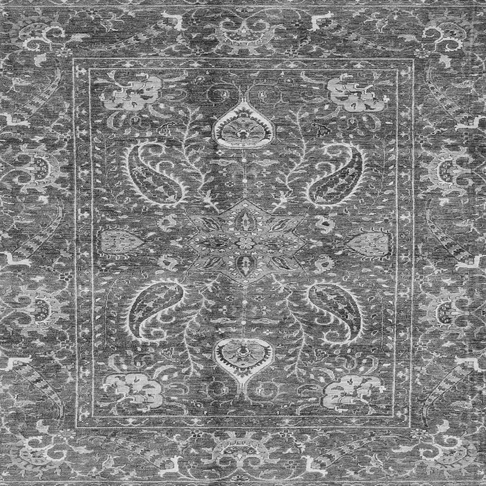 Square Machine Washable Oriental Gray Traditional Rug, wshabs3746gry