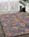 Machine Washable Abstract Rosy-Finch Purple Rug in a Family Room, wshabs3746
