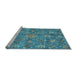 Sideview of Machine Washable Oriental Light Blue Traditional Rug, wshabs3746lblu