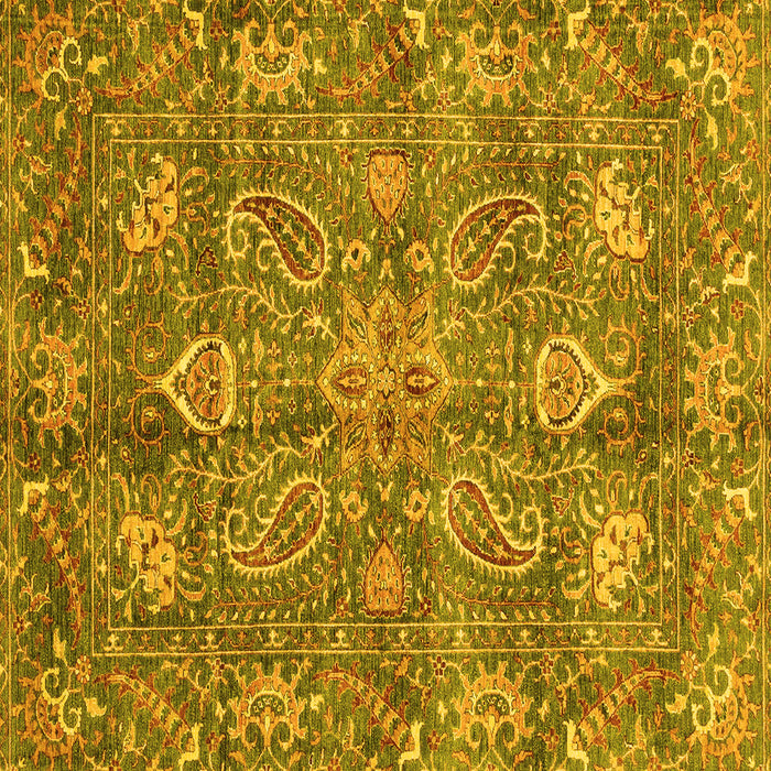 Square Oriental Yellow Traditional Rug, abs3746yw