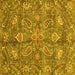 Square Oriental Yellow Traditional Rug, abs3746yw