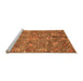 Sideview of Machine Washable Oriental Orange Traditional Area Rugs, wshabs3746org