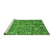 Sideview of Machine Washable Oriental Green Traditional Area Rugs, wshabs3746grn