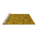 Sideview of Machine Washable Oriental Yellow Traditional Rug, wshabs3746yw