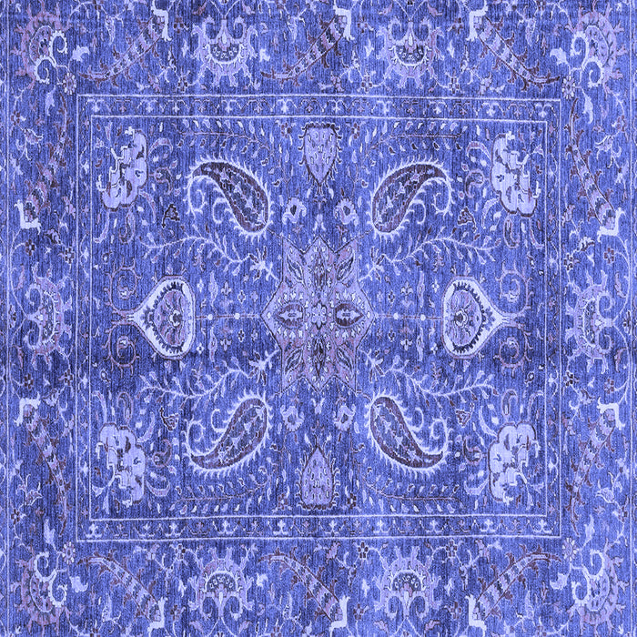 Square Machine Washable Oriental Blue Traditional Rug, wshabs3746blu