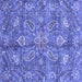 Square Machine Washable Oriental Blue Traditional Rug, wshabs3746blu