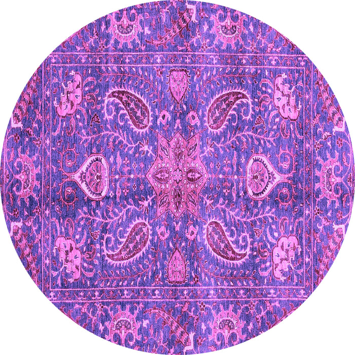 Round Oriental Purple Traditional Rug, abs3746pur
