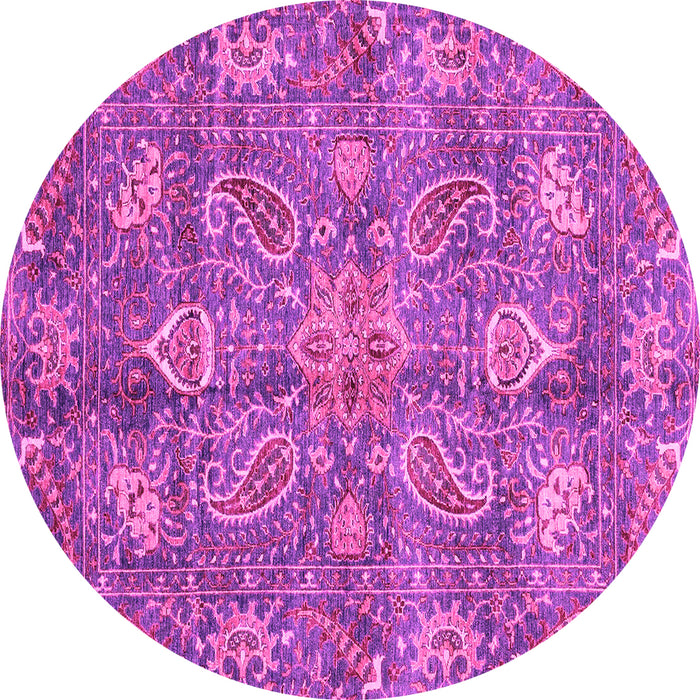 Round Oriental Pink Traditional Rug, abs3746pnk