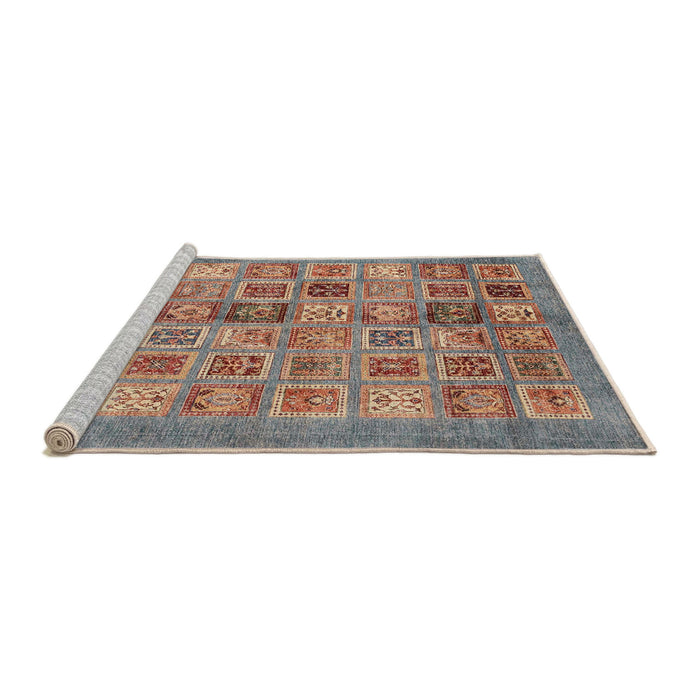 Sideview of Machine Washable Abstract Camel Brown Rug, wshabs3747