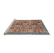 Sideview of Machine Washable Abstract Camel Brown Rug, wshabs3747