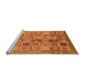 Sideview of Machine Washable Abstract Orange Modern Area Rugs, wshabs3747org