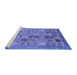 Sideview of Machine Washable Abstract Blue Modern Rug, wshabs3747blu