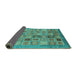 Sideview of Abstract Turquoise Modern Rug, abs3747turq