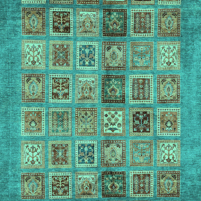Machine Washable Abstract Turquoise Modern Area Rugs, wshabs3747turq
