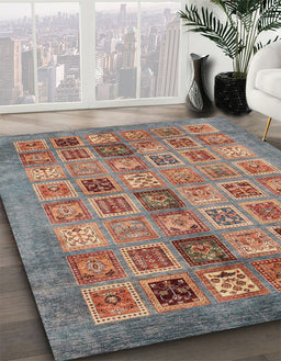 Abstract Camel Brown Modern Rug in Family Room, abs3747