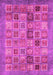 Machine Washable Abstract Pink Modern Rug, wshabs3747pnk