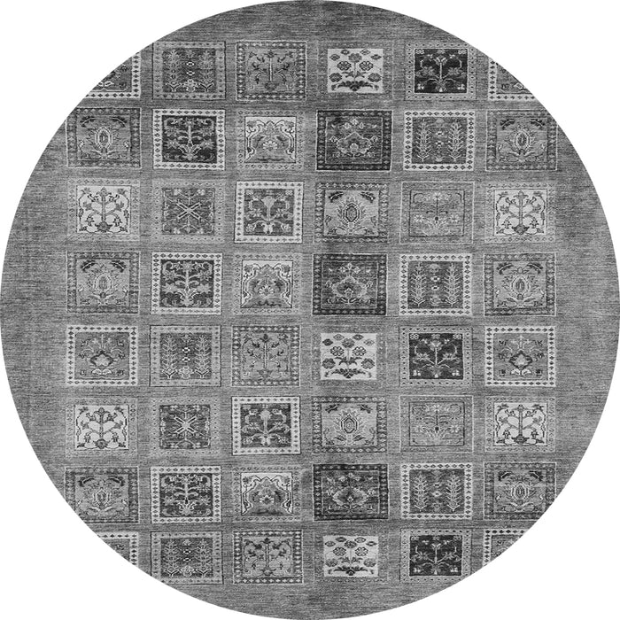 Round Abstract Gray Modern Rug, abs3747gry