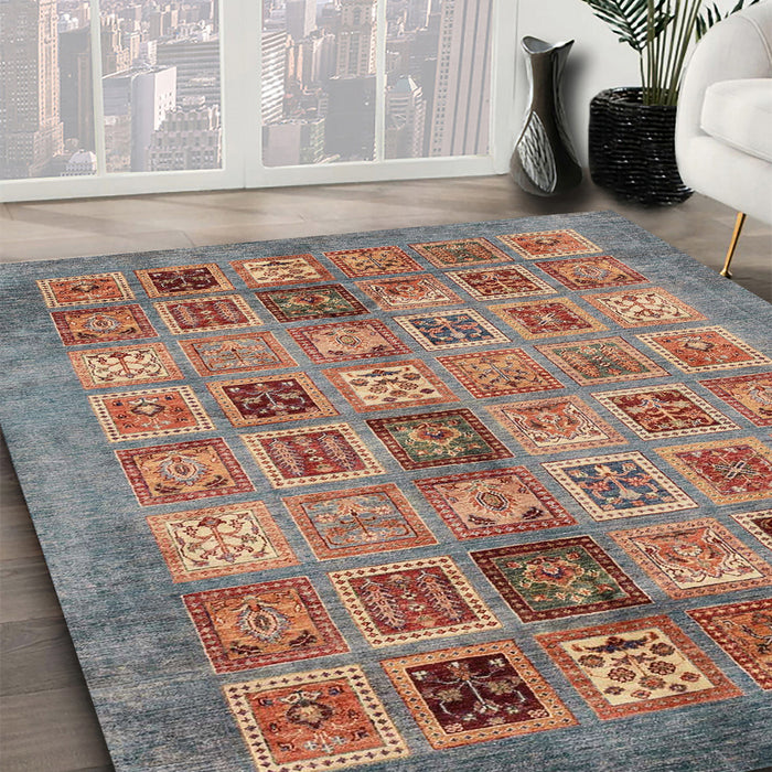 Abstract Camel Brown Modern Rug in Family Room, abs3747