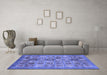 Machine Washable Abstract Blue Modern Rug in a Living Room, wshabs3747blu