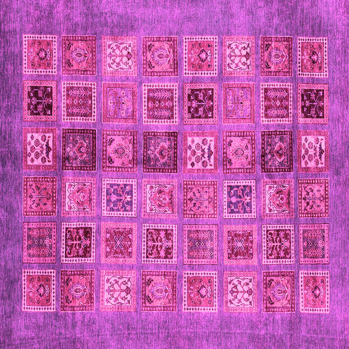 Square Machine Washable Abstract Pink Modern Rug, wshabs3747pnk