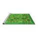 Sideview of Machine Washable Abstract Green Modern Area Rugs, wshabs3747grn