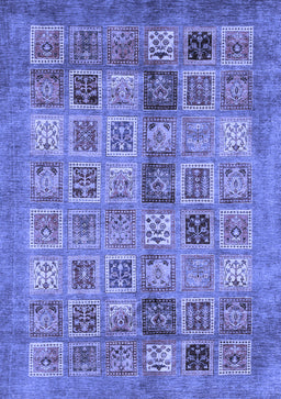 Abstract Blue Modern Rug, abs3747blu
