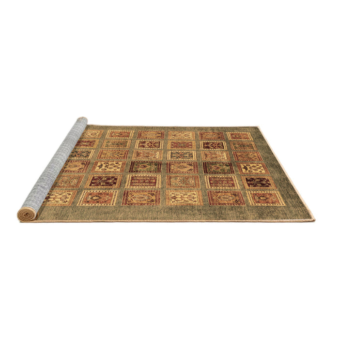 Sideview of Machine Washable Abstract Brown Modern Rug, wshabs3747brn