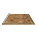 Sideview of Machine Washable Abstract Brown Modern Rug, wshabs3747brn