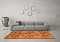 Machine Washable Abstract Orange Modern Rug, wshabs3747org