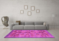 Machine Washable Abstract Pink Modern Rug, wshabs3747pnk