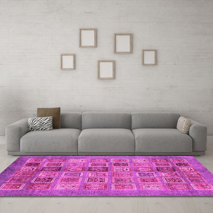 Machine Washable Abstract Pink Modern Rug in a Living Room, wshabs3747pnk