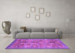 Machine Washable Abstract Purple Modern Area Rugs in a Living Room, wshabs3747pur