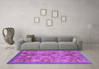 Machine Washable Abstract Purple Modern Rug, wshabs3747pur