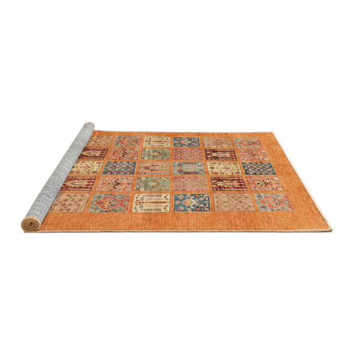 Sideview of Machine Washable Abstract Orange Rug, wshabs3748
