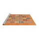 Sideview of Machine Washable Abstract Orange Rug, wshabs3748