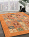 Machine Washable Abstract Orange Rug in a Family Room, wshabs3748