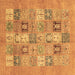 Square Abstract Brown Modern Rug, abs3748brn