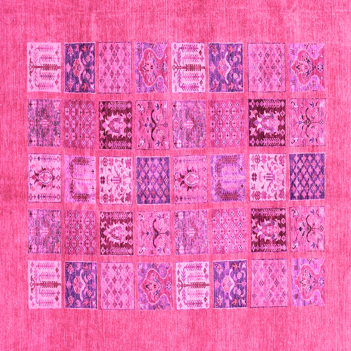 Square Abstract Pink Modern Rug, abs3748pnk