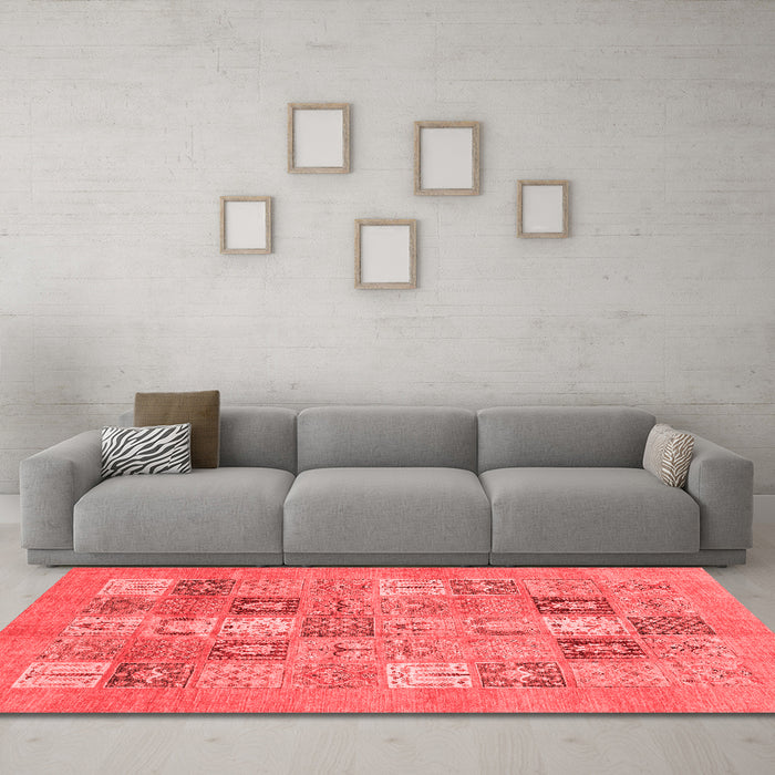 Modern Red Washable Rugs