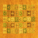 Square Machine Washable Abstract Yellow Modern Rug, wshabs3748yw