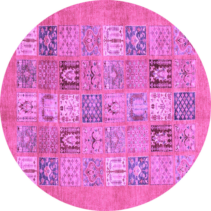 Round Abstract Purple Modern Rug, abs3748pur