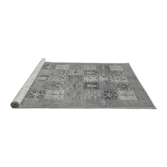 Sideview of Machine Washable Abstract Gray Modern Rug, wshabs3748gry