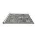 Sideview of Machine Washable Abstract Gray Modern Rug, wshabs3748gry