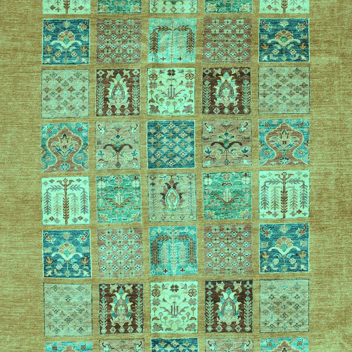 Machine Washable Abstract Turquoise Modern Area Rugs, wshabs3748turq