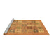 Sideview of Machine Washable Abstract Brown Modern Rug, wshabs3748brn