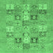 Square Abstract Emerald Green Modern Rug, abs3748emgrn