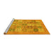 Sideview of Machine Washable Abstract Yellow Modern Rug, wshabs3748yw